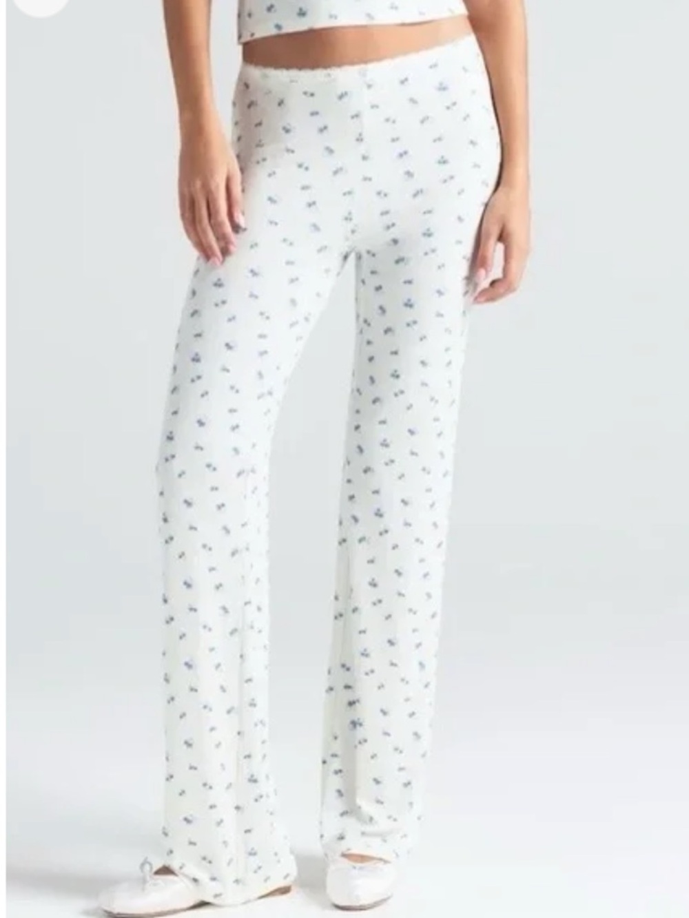 SKIMS Soft Lounge Lace Pants in Blue Garden Print. Size XS.